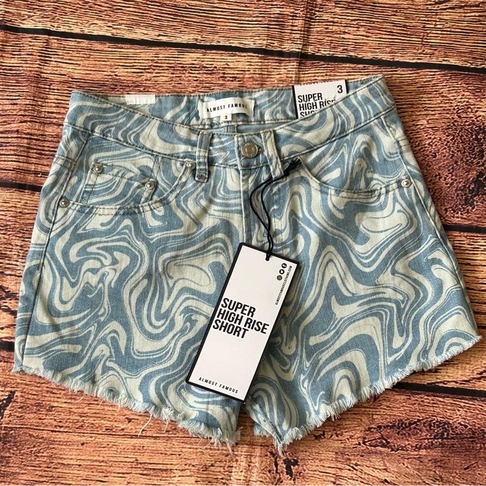 Almost Famous Blue Super High Rise Shorts